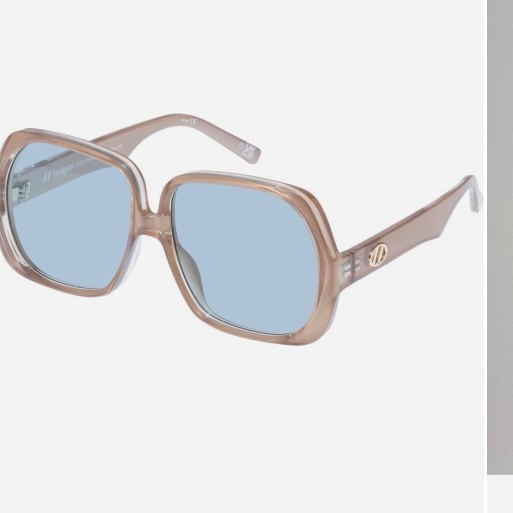 Bold Blue and Tan Oversized Sunglasses
